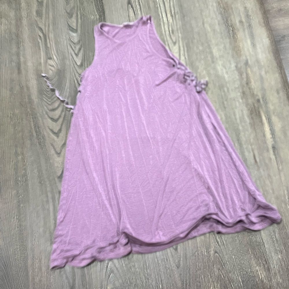 American Eagle Soft & Sexy Tank Dress Lace-Up Crewneck Pullover Purple Size XXS